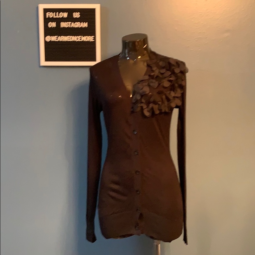 Button Up Cardigan with Petal Details